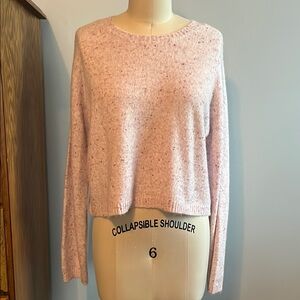 Lee Pink Crew Neck Sweater with Subtle Sparkle